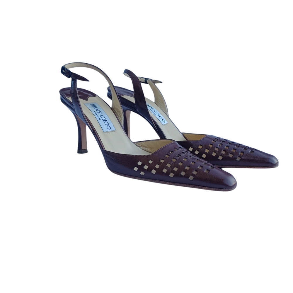 Jimmy Choo Raven Slingback Pointed Toe Perforated… - image 2